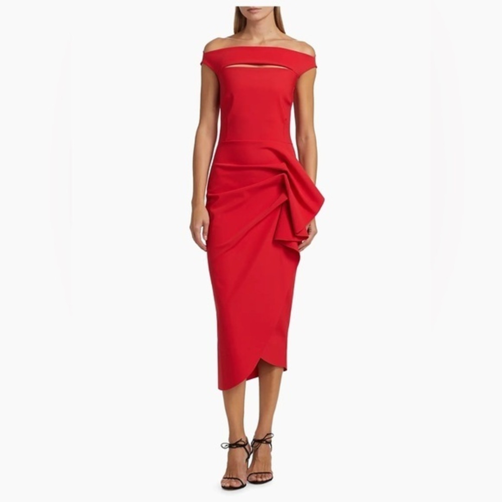 Chiara Boni La Petite Robe Mewan Off-the-Shoulder Cocktail Dress Size 8